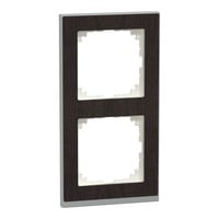Decor-Rahmen zweifach mit Montagerichtung horizontal und vertikal, Kunststoff, matt wenge, Retail