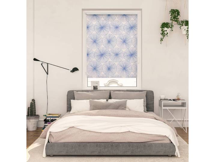 Store enrouleur Flower Wheel 45 x 150cm Bleu