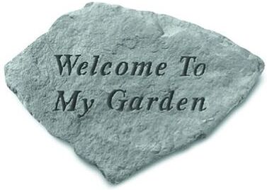 Welcome To My Garden Accent Stone by Brylane Home in Grey