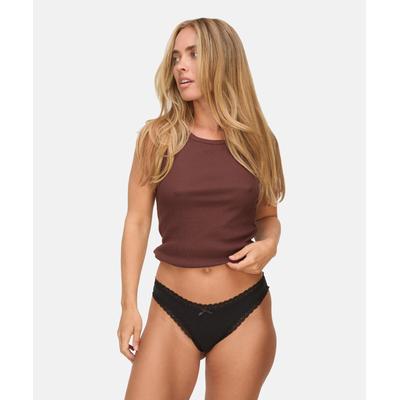 String HUNKEMÖLLER "Multipack Cotton Thong", Damen, Gr. M, schwarz, 95% Baumwolle, 5% Elasthan, Unterhosen String