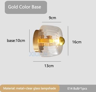 Friendly Fresh Finds Bauhaus Glass Wall Lamp Modern E14 Decorative Wall Light For Living Room gold Base warm Light