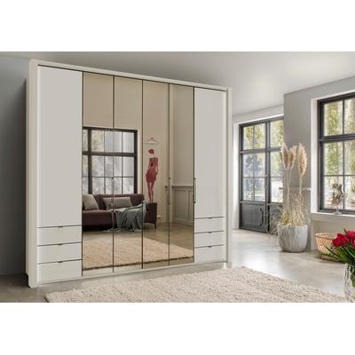 Kleiderschrank WIEMANN "Kansas", beige (champagner, spiegel), B:250cm, Schränke, Kleiderschrank Drehtürenschrank, mit Spiegel
