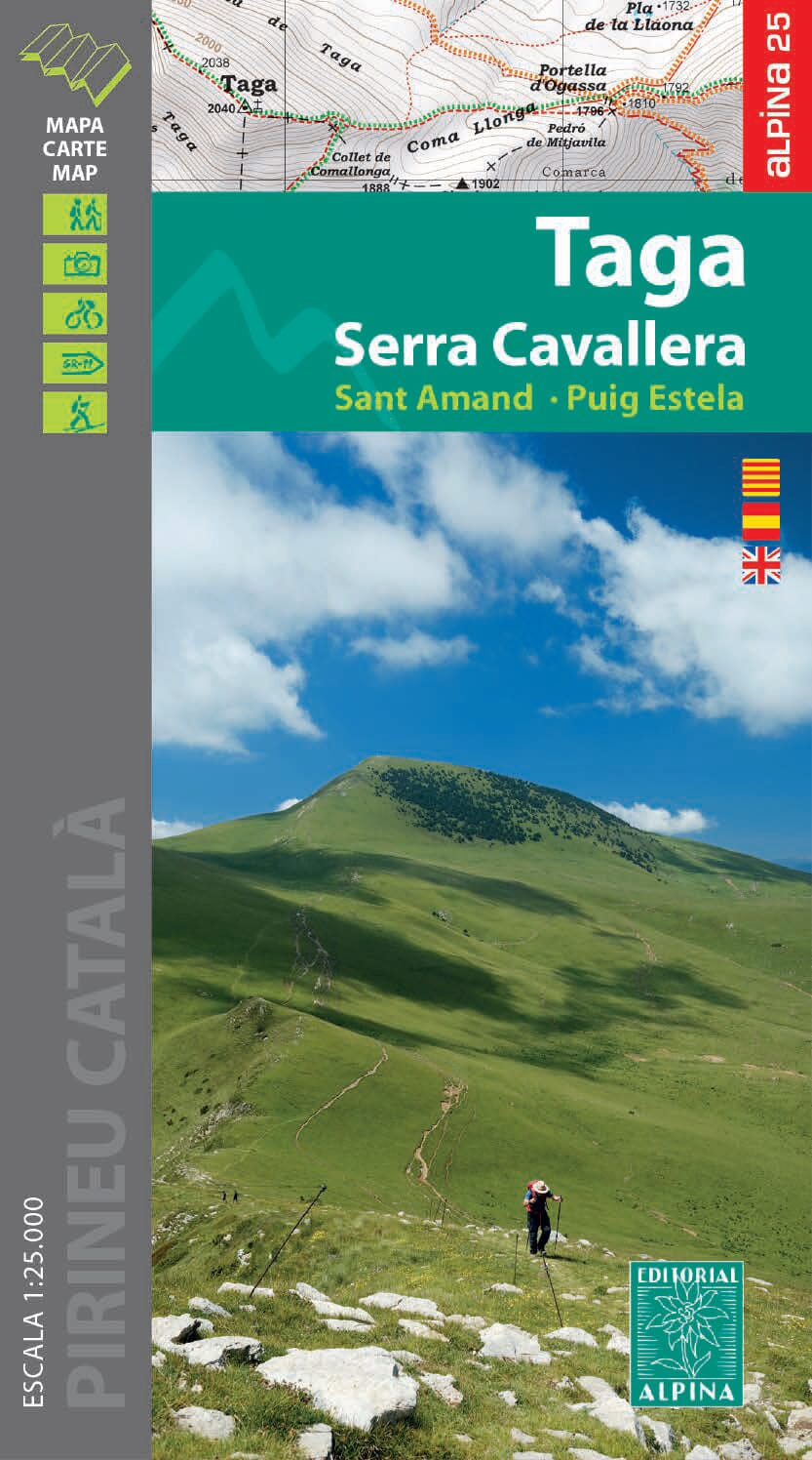 Editorial Alpina Carte de randonnée - Taga , Serra Cavallera, Sant Amand, Puig Sestela (Pyrénées catalanes)   Alpina