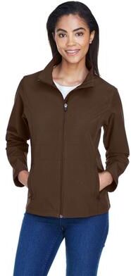Team 365 TT80W Women's Leader Soft Shell Jacket in Sport Dark Brown size XL