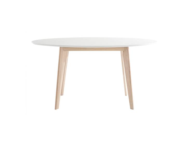 Table scandinave ovale blanche et bois clair L150 cm LEENA