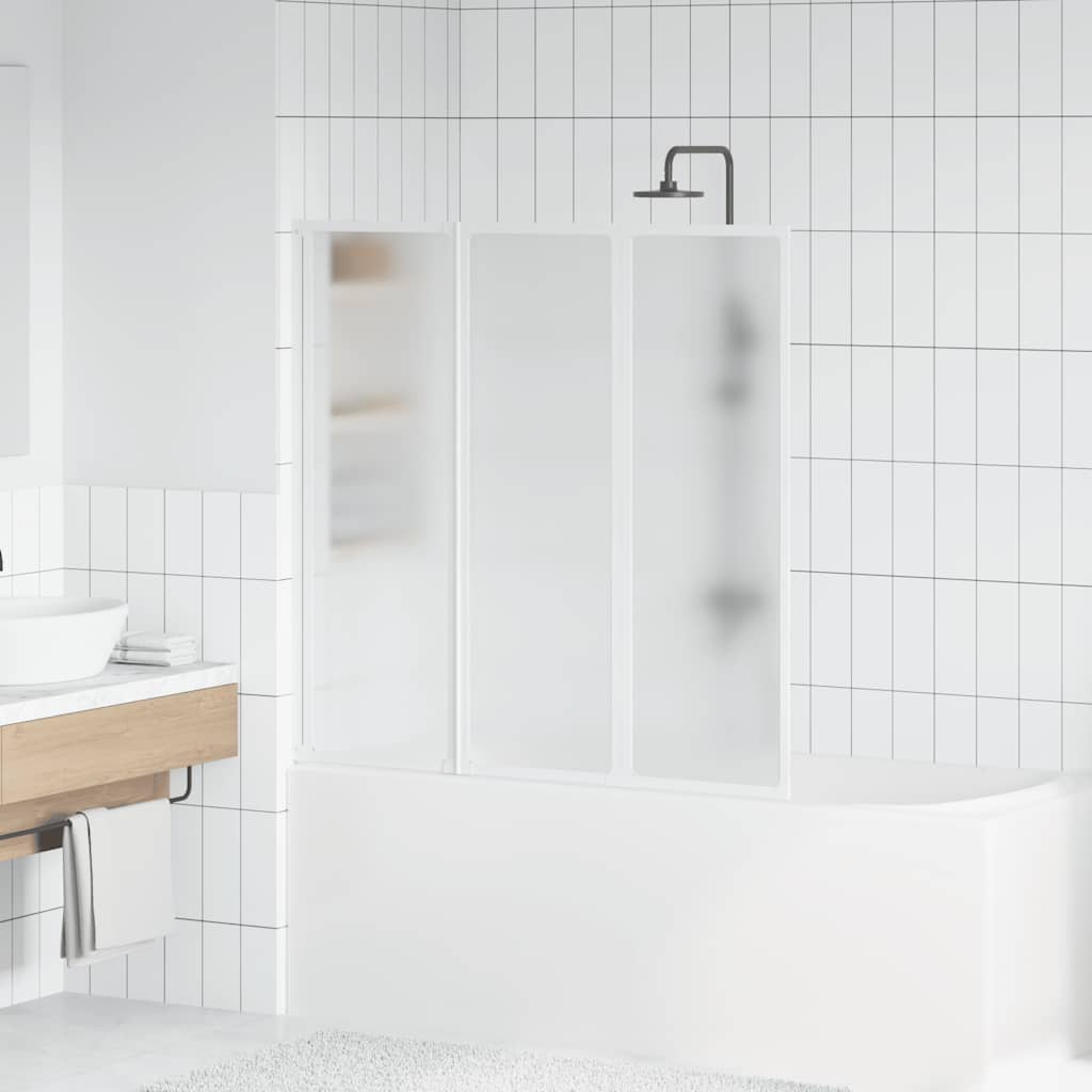 vidaXL Pare baignoire à 3 volets rétractables 117 x 120 cm