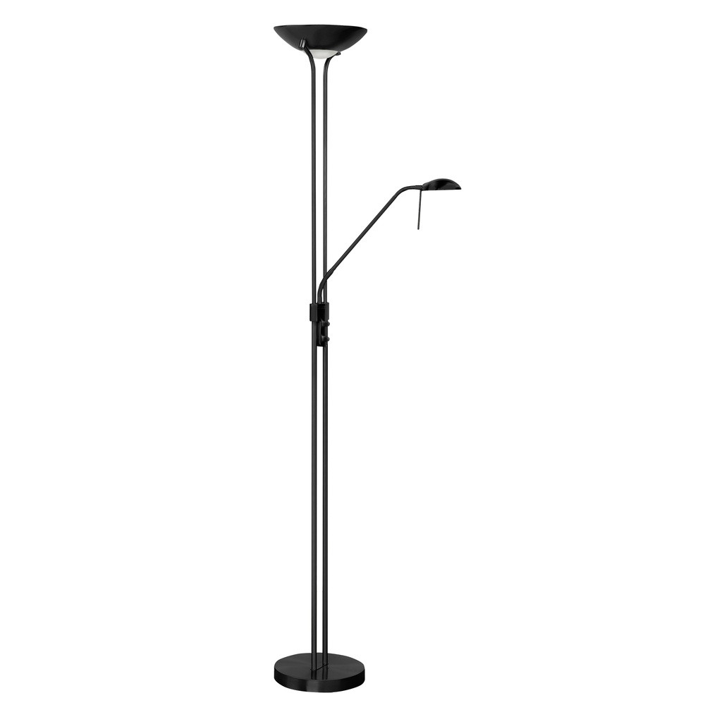 Highlight New Luna Klassieke Vloerlamp zwart met LED en dimbare leesfunctie H 180 cm