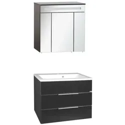 Fackelmann Badmöbelset Kara 80 cm Anthrazit - Badmöbel