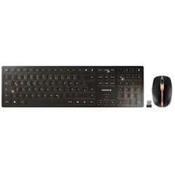 CHERRY DW 9100 SLIM Tastatur Maus enthalten Universal RF Wireless + Bluetooth QWERTZ Deutsch Schwarz