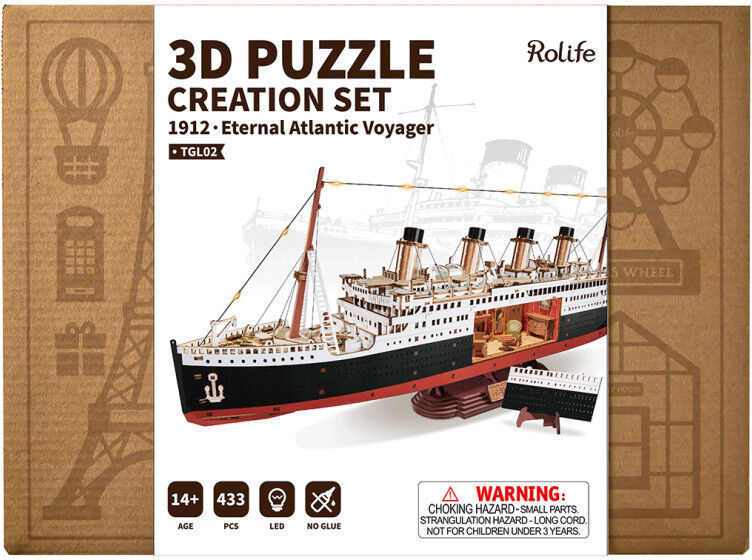 Puzzle 3D en bois mécanique 1912 Eternal Atlantic Voyager - Rolife