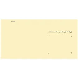 Rnk, Briefumschlag, Zustellungsumschlag 125x235mm gelb an Postamt Packung 500 Stück (500x)