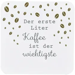 Krasilnikoff Untersetzer, Der erste Liter Kaffee, 10,5 x 10,5 cm