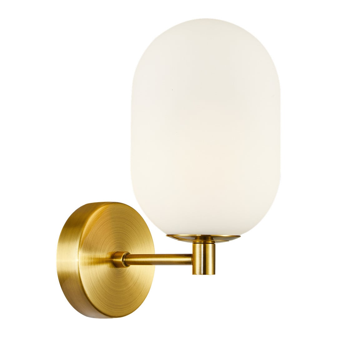 Milagro Wandlamp Modern, Wit en Goud/Messing, Dimbaar, Glas en Metaal, E14
