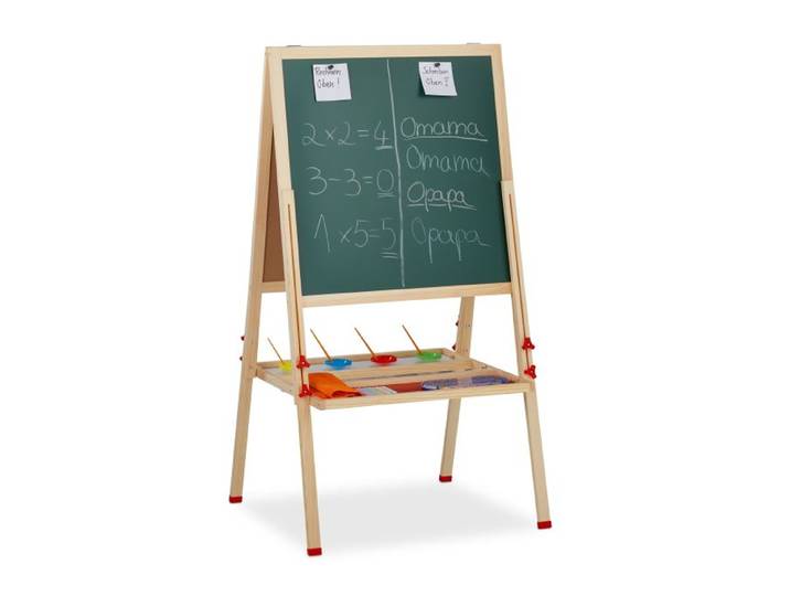 Relaxdays Tableau droit enfants avec tableau blanc