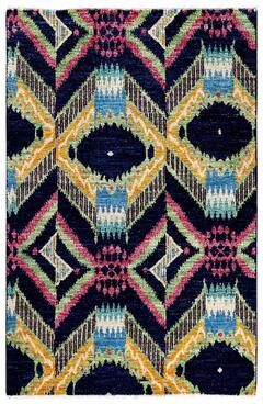 Overton "Contemporary Overdyed Wool Hand Knotted Area Rug - 4' 1"" x 6' 2"""
