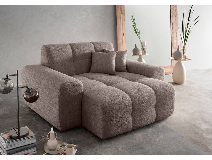XXL-Sessel Grau Bouclé Stoff Zofie 181 x 87 x 155cm