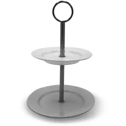 2-stöckige Etagere Base 24 cm Porzellan Weiß