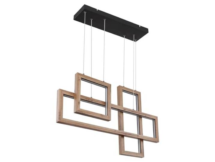 Globo LED-Pendelleuchte - Braun - Schwarz - MDF - Metall - 80 x 120 cm