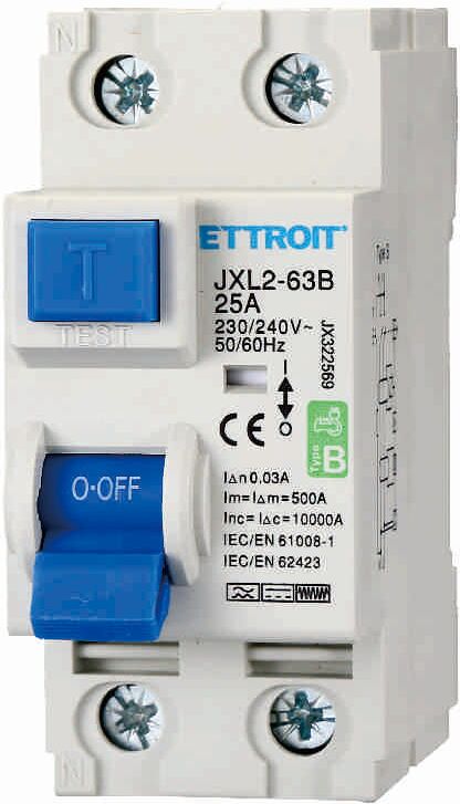 Ettroit Interruttore Differenziale Tipo B 2p 25 A 30 Ma  Jx322569