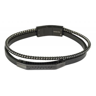 Edelstahlarmband ADELIA´S "Herren Armband aus Edelstahl" Gr. 21, schwarz silber, Armbänder, Herren, 21, Edelstahl, Edelstahlarmband
