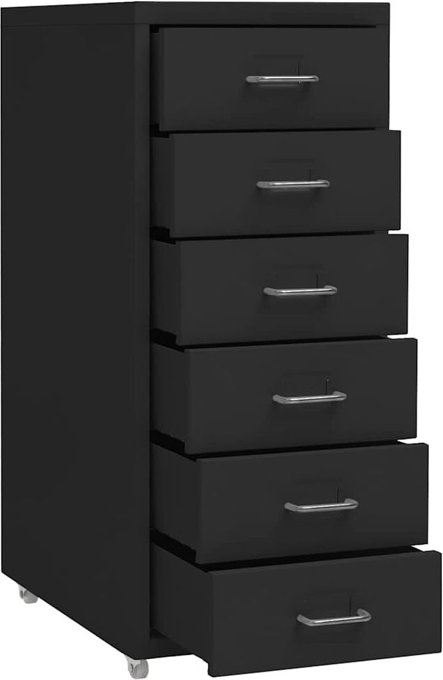 vidaXL Classeur mobile Noir 28x41x69 cm Métal