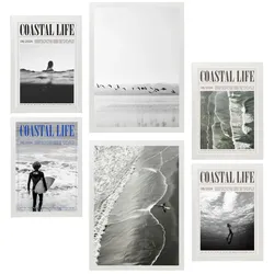 POSTER Set Mit 6 Sommer, Strand Und Meer A3 & A4 Weißer Rahmen