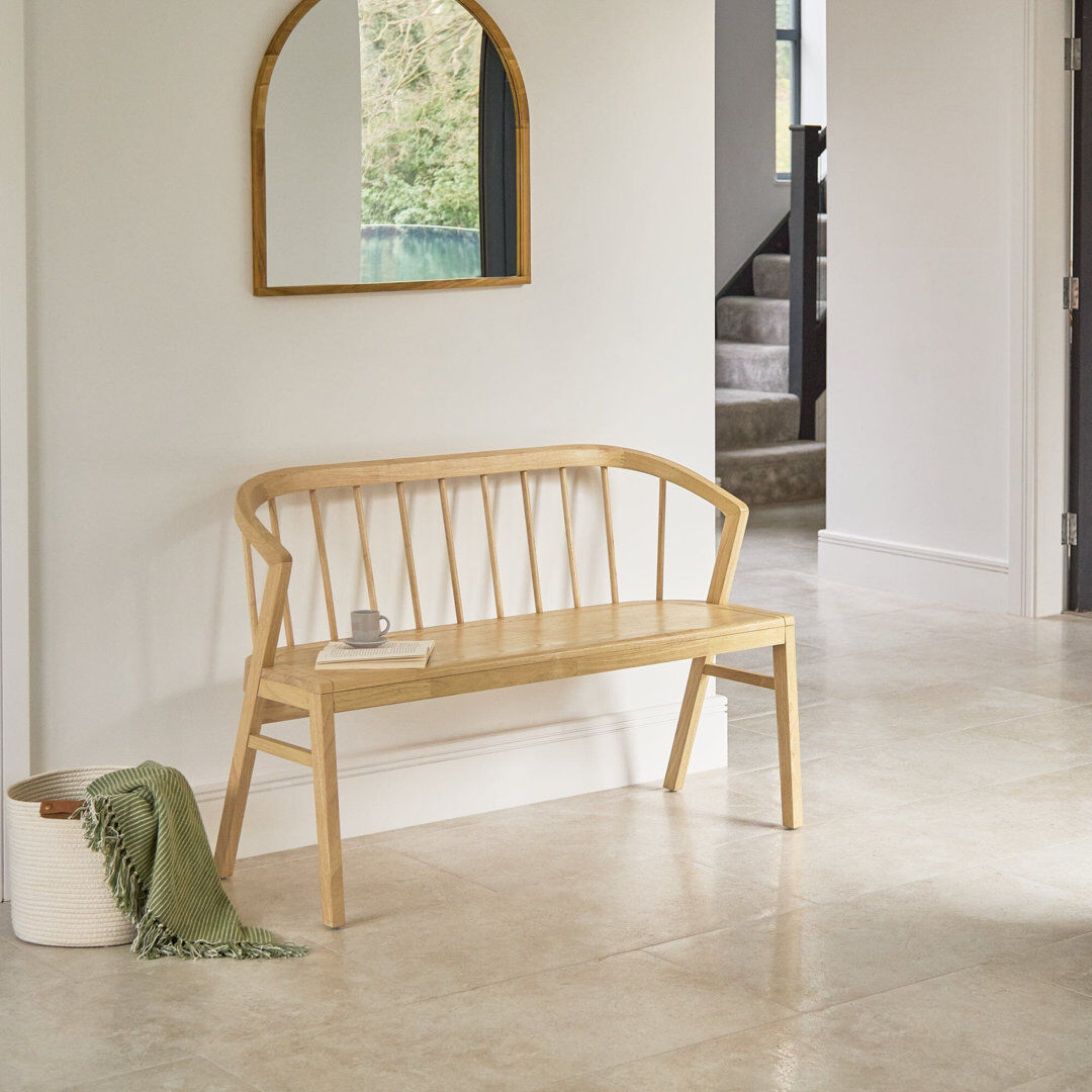 Corrigan Studio 3 Seater Bench - Pale Oak 81cm H X 120cm W X 51cm D