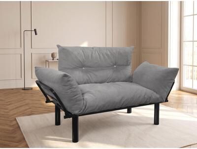 Furnia MASON Extra-wide Modern Loveseat with Metal Legs