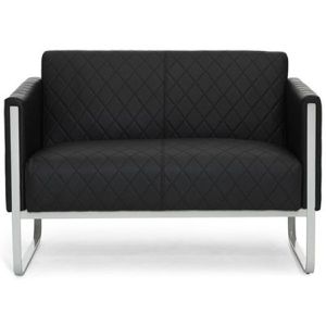 hJh-OFFICE Sofa ARUBA STEP, 713310, 2-Sitzer, Kunstleder, schwarz