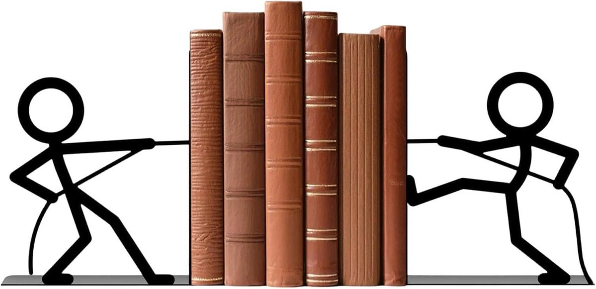 Metalen Boekensteunen Set - Zwart - 1 Paar