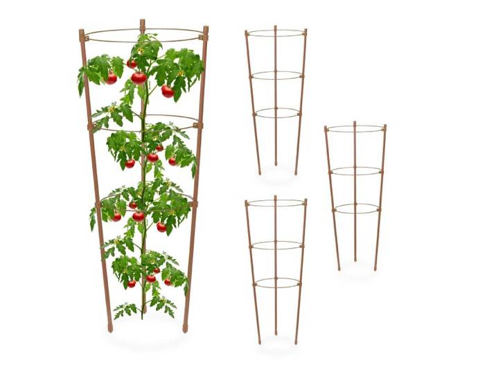 Relaxdays Rankhilfe 45 cm 4er Set braun