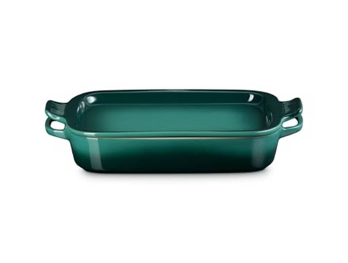 Le Creuset Rechteckige Auflaufform aus Steinzeug mit Tellerdeckel, 3 l, Artichaut