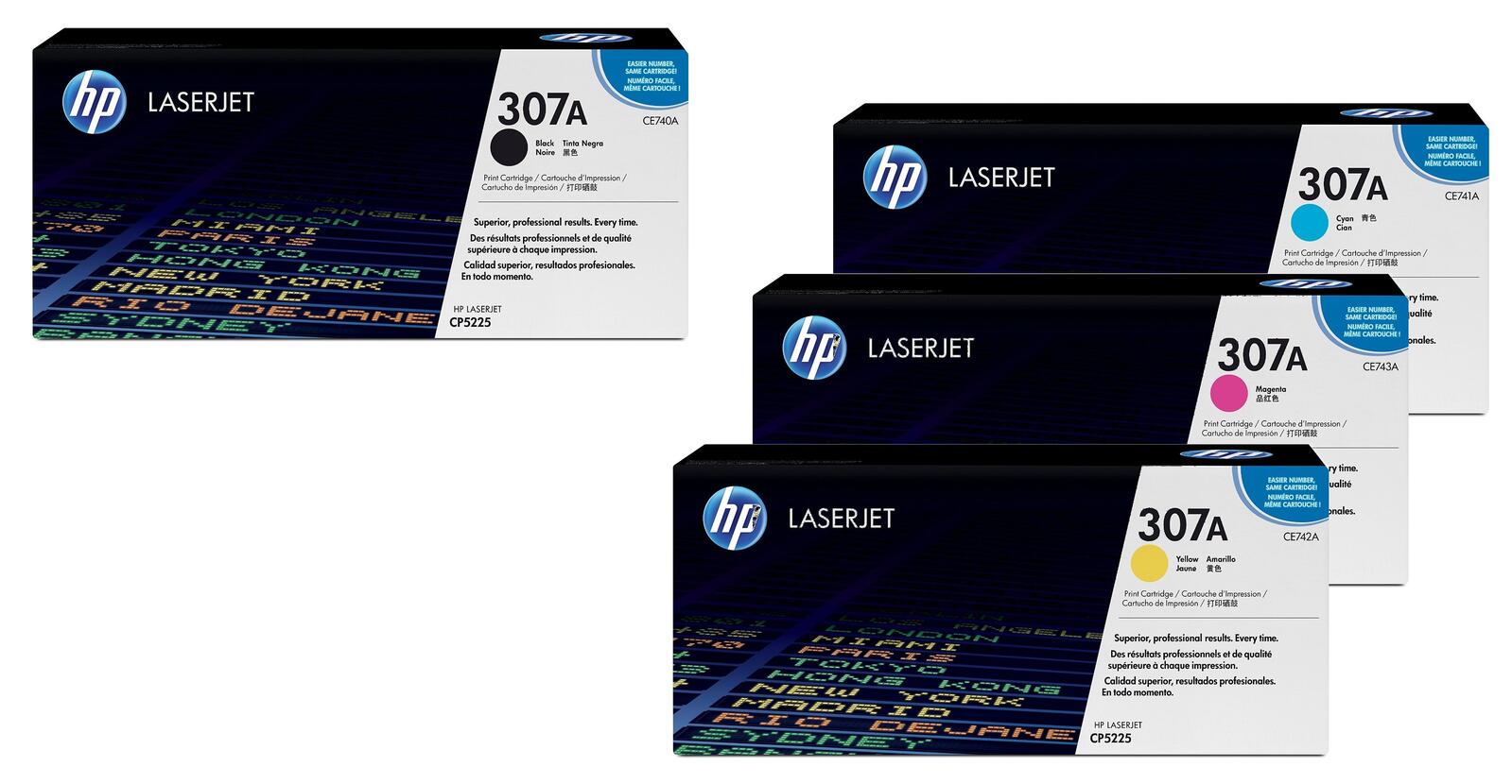 HP Inc. HP Original 307A Toner - 4er Set schwarz, cyan, magenta, gelb OPCE740A