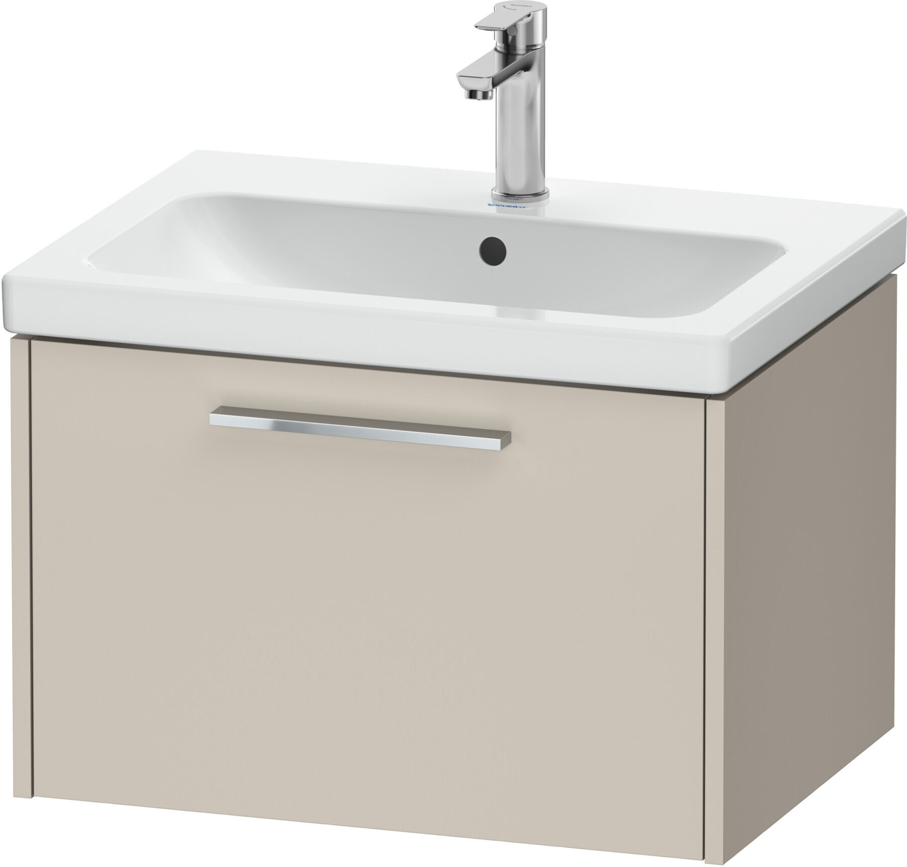 Duravit Waschtischunterschrank D-Code 63,4x40x46cm, 1 Ausz., Tau ma, Gr. chrom (DC4666010910000)