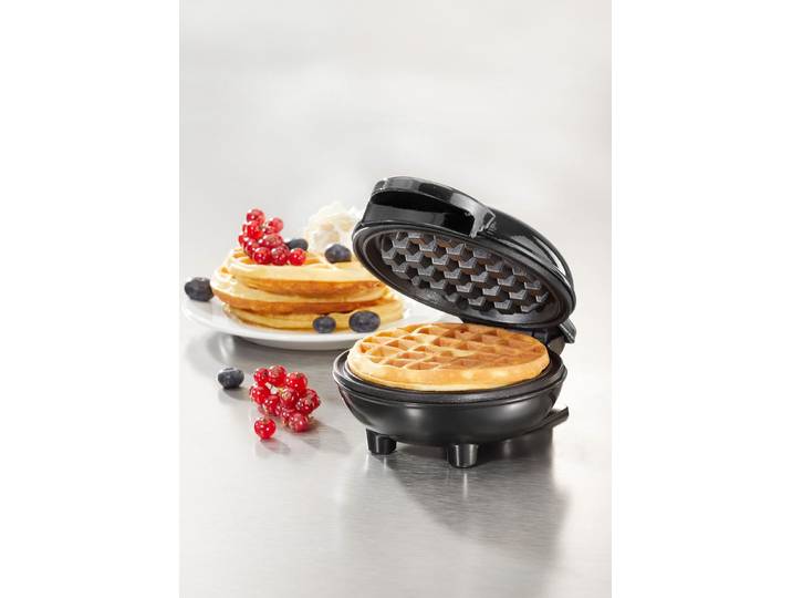 Mini-Waffeleisen mit Antihaftbeschichtung, Schwarz