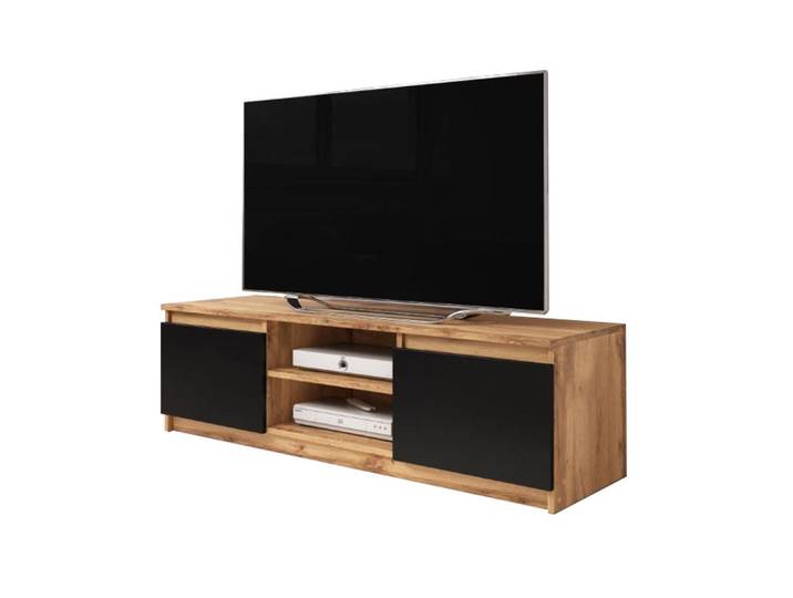 Feldmann-Wohnen Lowboard Dingo Wotan Eiche / Schwarz Graphit 120 / 38 / 35,5cm, Braun, Schwarz, Rechteckig, 120x35.5x38 cm, Wohnzimmer, TV Möbel, Lowboards, Lowboards stehend