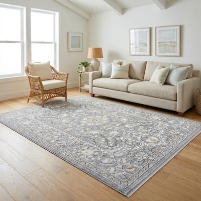 Gertmenian Paradis Traditional Floral Medallion European Inspired Design Fringe Stain-Resistant High-Traffic Indoor Area Rug Collection