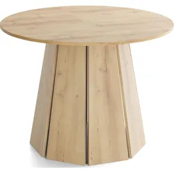 ESSTISCH Lunda rund ausziehbar verlängerbar, Buche Hellbraun 100/100/76 cm