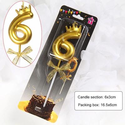 Uplift Treasures Rose Gold Crown Bow Number Birthday Candle 0 To 9 gold 6