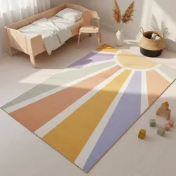 Spielteppich TRAUN in Bunt, mit Sonnenstrahlen-Motiv, 100 x 150 cm