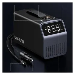 Ugreen, Kompressor, Pompka elektryczna 150 PSI 12V do opon samochodowych z wyświetlaczem cyfrowym - szara (10.34 Bar)
