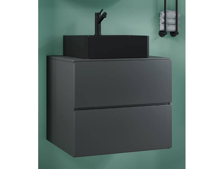 Meuble vasque simple Lendas 61cm Gris/Anthracite