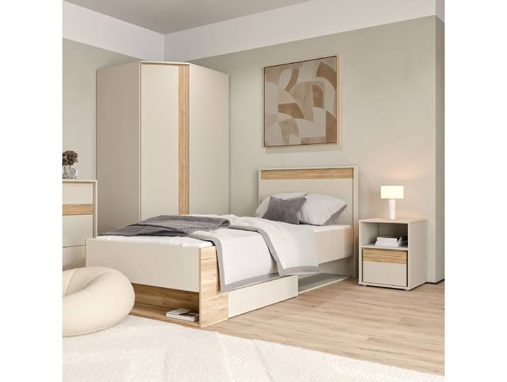 Einzelbett 90 x 200cm Braun/Beige