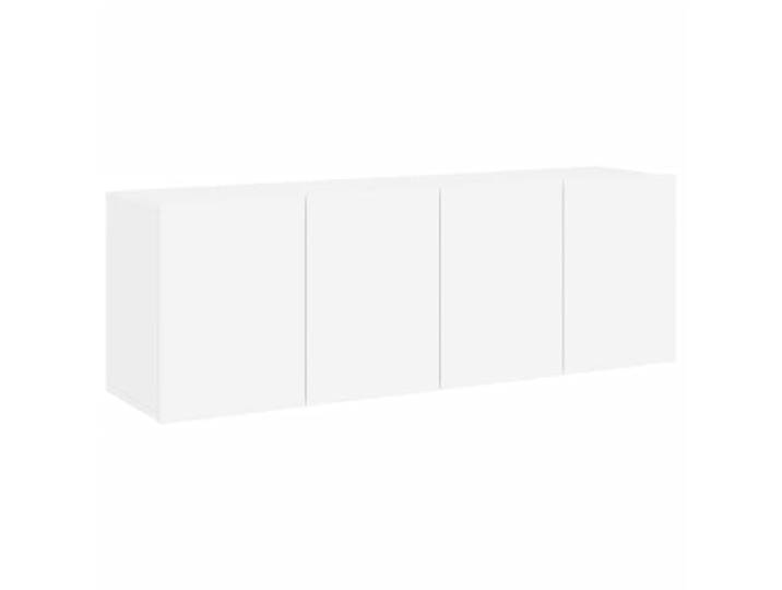 hliofuir TV Schrank Wandmontage 2er Set Weiß Hängeboard 60x30x41 cm Platzsparende Lowboards für Wohnzimmer und Schlafzimmer mit reichlich Stauraum für DVD Player, Receiver und Kleinigkeiten.
