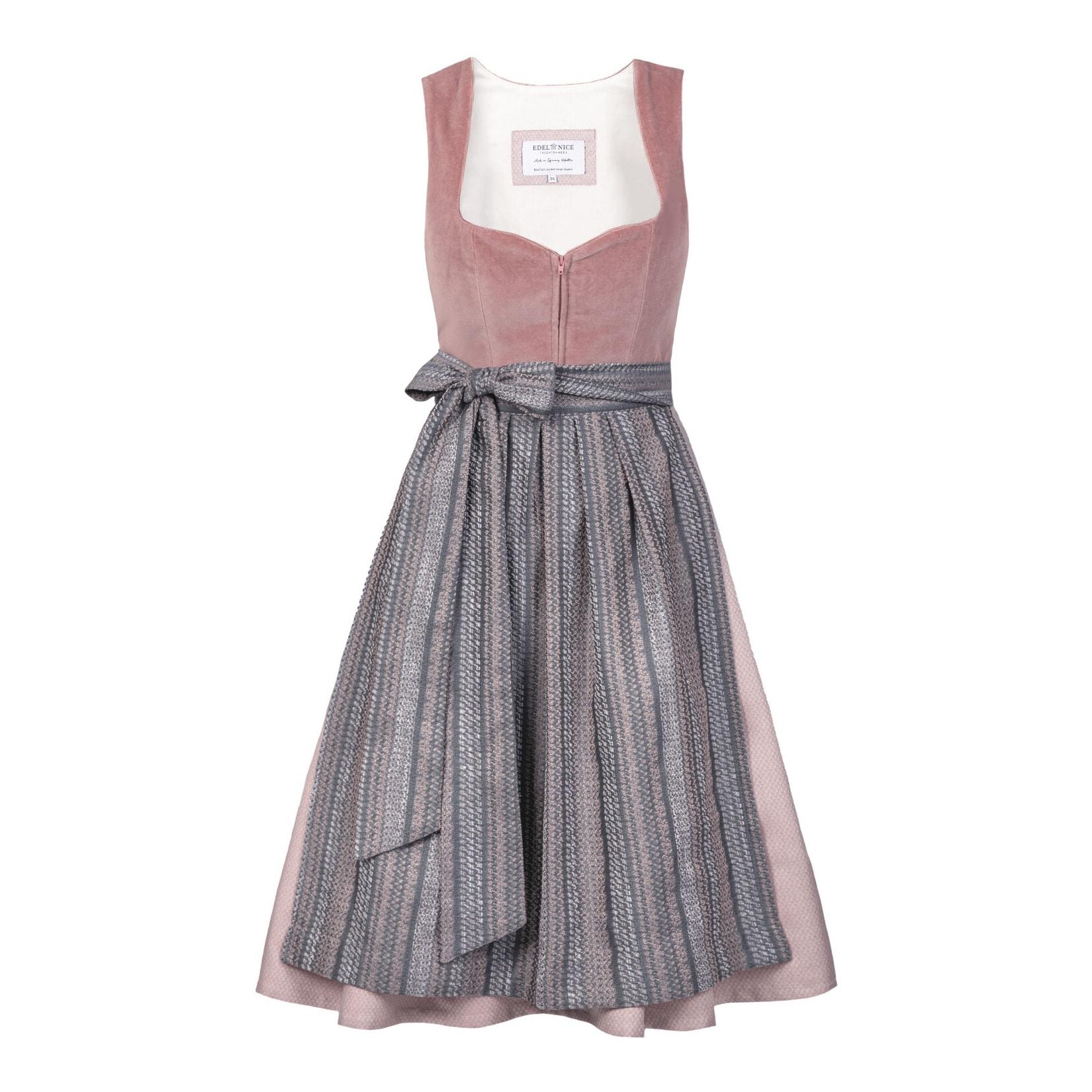 Midi Dirndl Marie Samt Altrosa