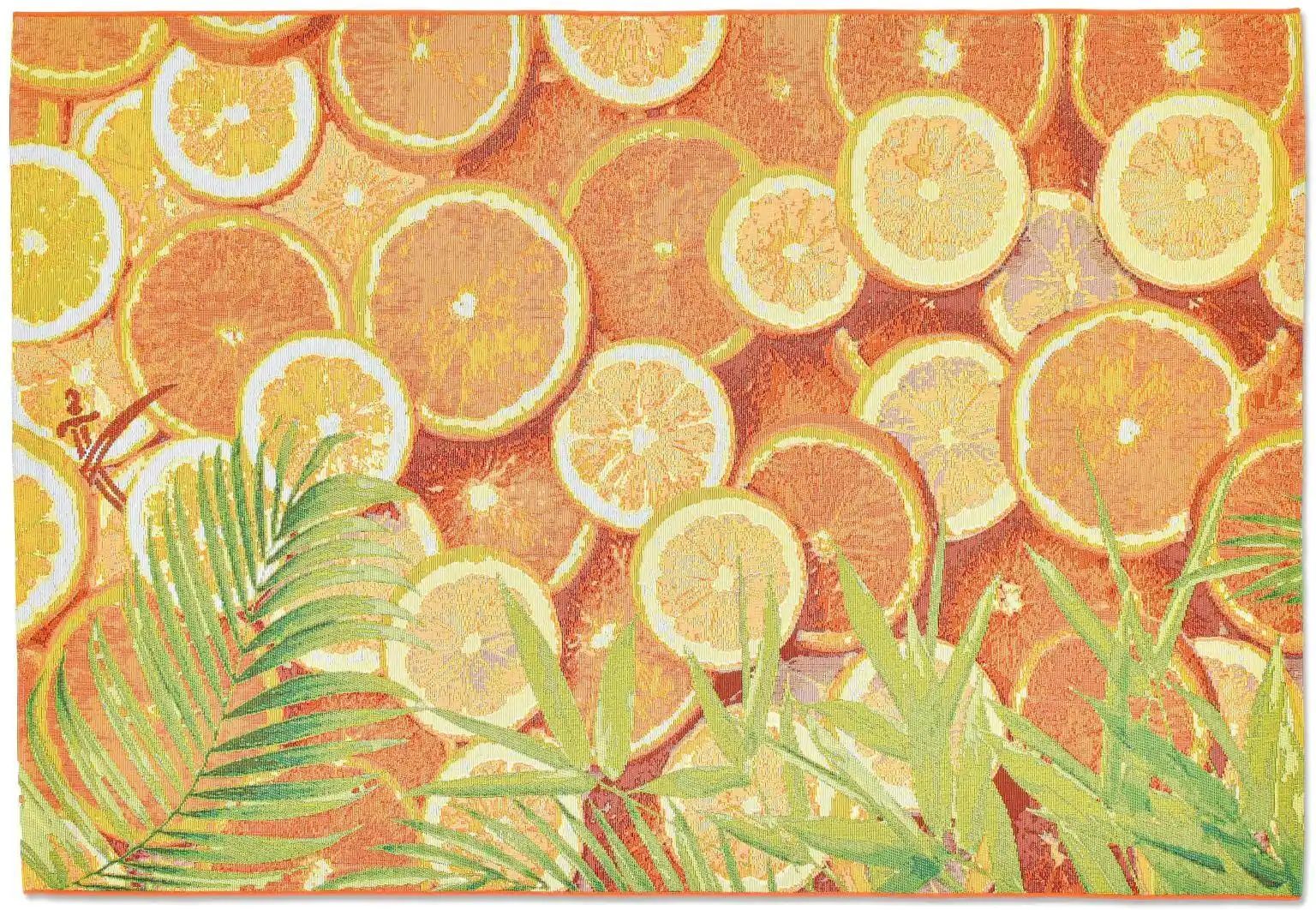 SANSIBAR Sylt Outdoorteppich  Rantum Beach ¦ orange ¦ Synthetische Fasern ¦ Maße