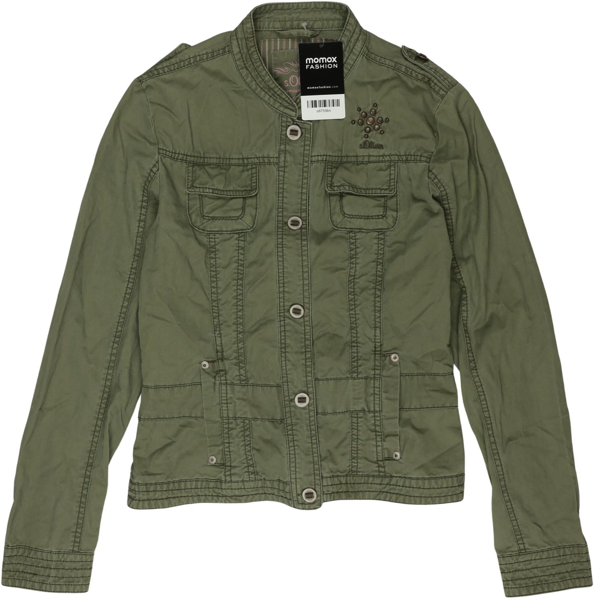 S. Oliver Mädchen Jacke oder Mantel, Grün, Gr. L, Baumwolle - Second Hand