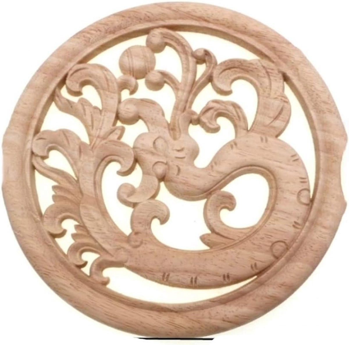 Houten Applique Patch Decoratieve Bloem in Houtkleur - 20 cm