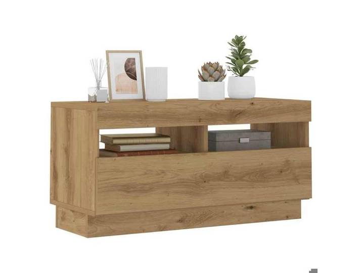 NEUF Armoire TV - chêne artisanal - Meuble TV - TABLE TV - avec lumières LED - chêne artisanal bois d'ingénierie TT5100