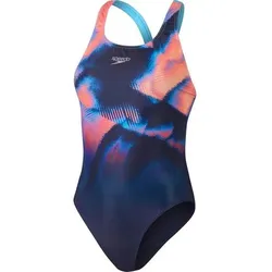 SPEEDO Damen Schwimmanzug Womens Placement Digital Powerback, Größe 44 in Blau Blau
